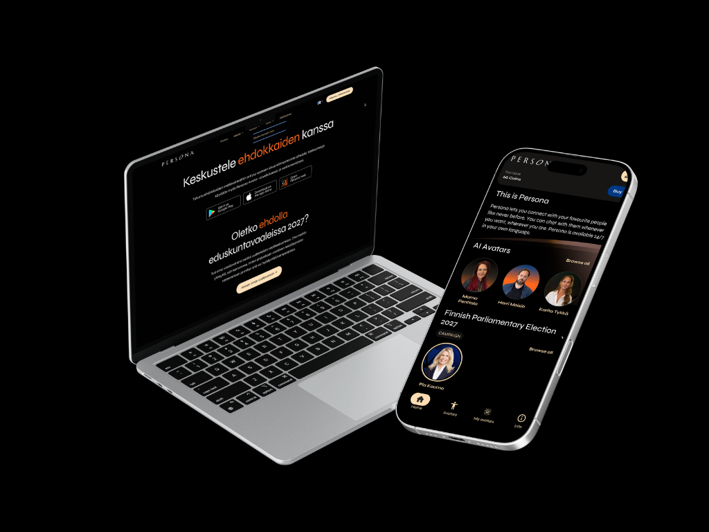 Persona Avatar – Eduskuntavaalit 2027 verkkosivu ja mobiilisovellus