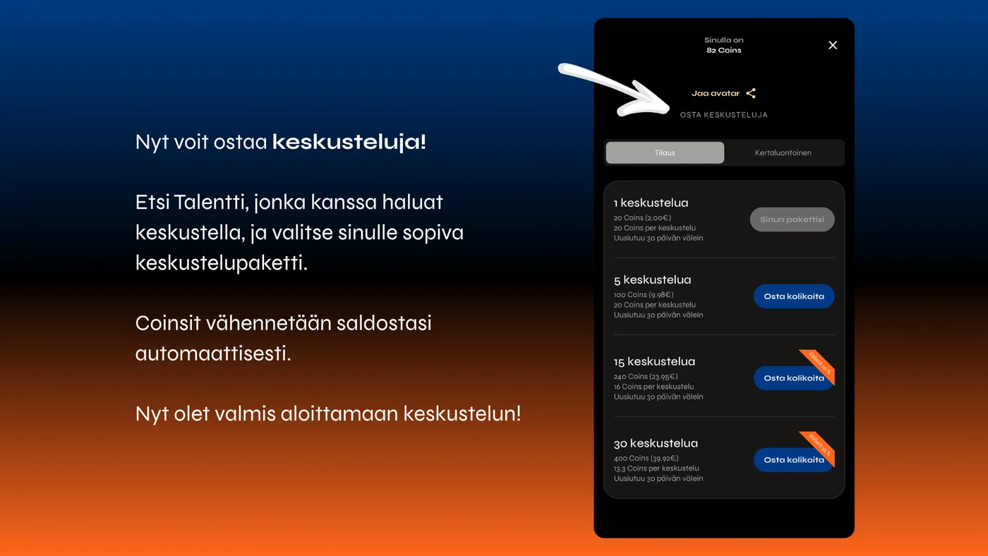Keskustelupaketin valitseminen Persona Avatarissa Keskustelupaketin valitseminen Persona Avatarissa